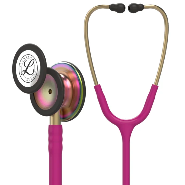 3M™ Littmann® Classic III™ Monitoring Stethoscope, Rainbow-Finish, Raspberry Tube, 27 in, 5806