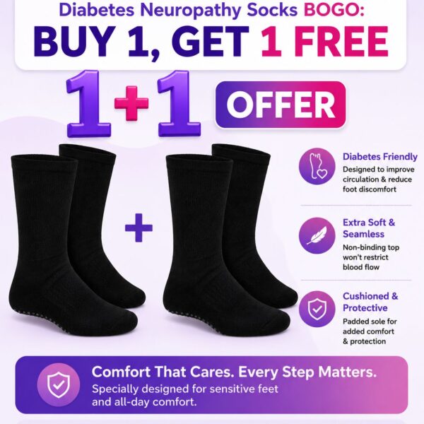 Q DEVICES Diabetic Neuropathy Socks – Buy 1 Get 1 FREE